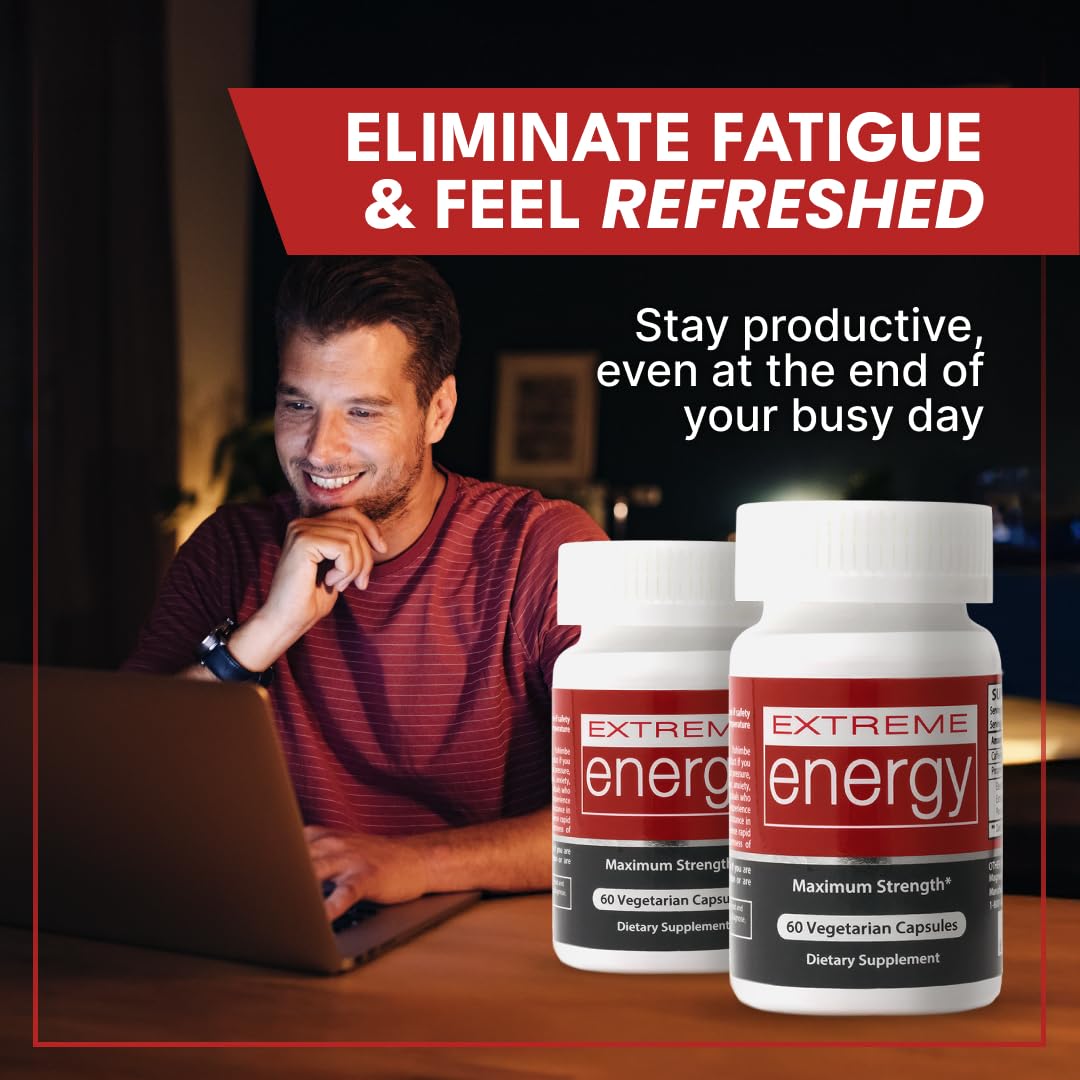 Herbal Nitro Extreme Energy Pills Natural Energy Supplement - 60 Capsules - image 4