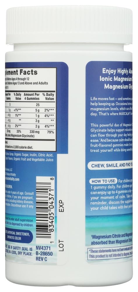 Natural Vitality CALM Magnesium Citrate Gummies Stress Relief - 60 Gummies - image 2