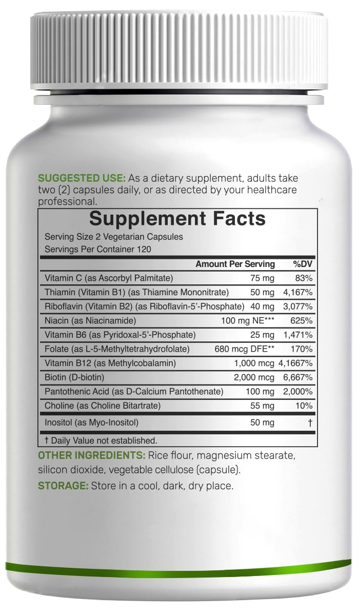 DEAL SUPPLEMENT Bioactive Vitamin B Complex - 240 Vegetarian Capsules - image 7
