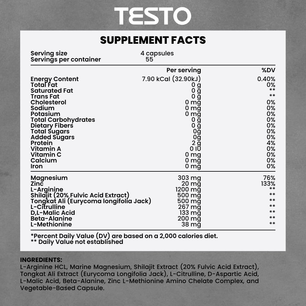 COURA Men's Testo Booster Multivitamin with Shilajit & Zinc - 220 Capsules - image 2