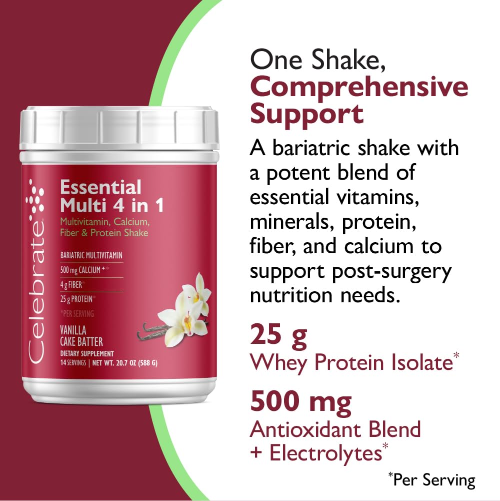 Celebrate Vitamins 4-in-1 Bariatric Multivitamin Protein Shake - 14 Servings - image 8