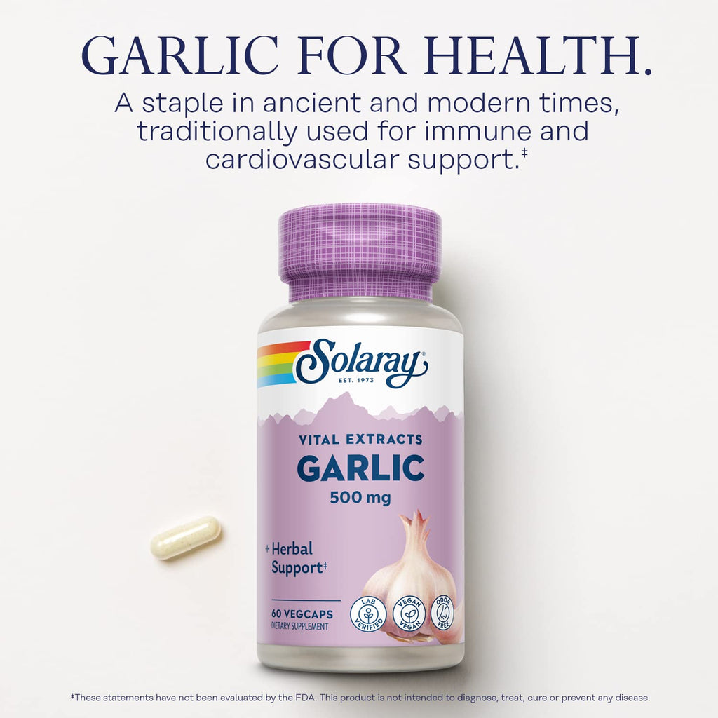 SOLARAY Garlic Bulb Extract Supplement - 60 Vegetarian Capsules - image 4