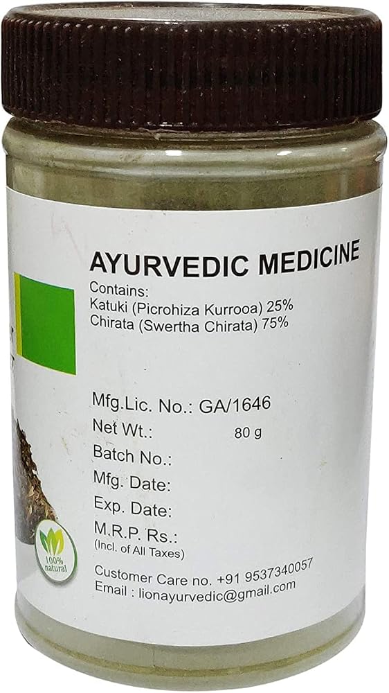 Generic Lion Ayurveda Kadu Kariyatu Powder - 80g - image 3