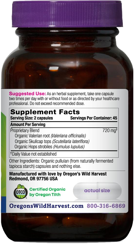 Oregon's Wild Harvest Muscle Relax Organic Herbal Supplement - 90 Capsules - image 2