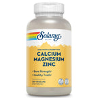 SOLARAY Calcium Magnesium Zinc Supplement - 250 Vegetarian Capsules