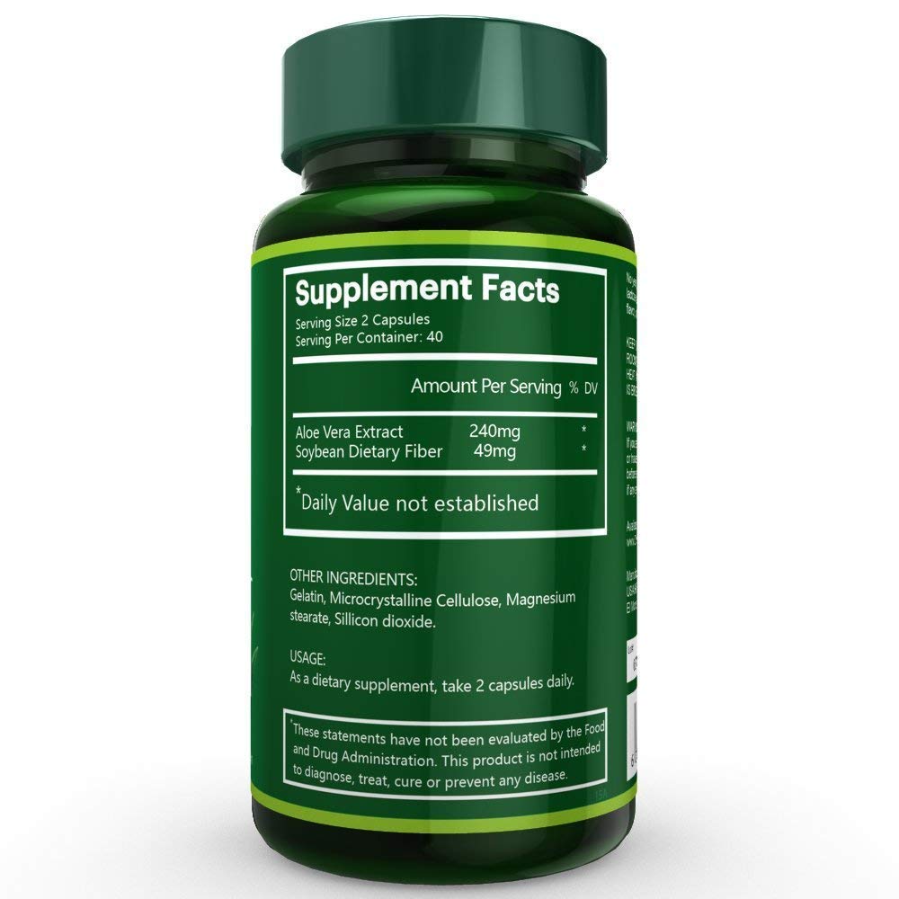 Na'trition Aloe Vera Gel Extract Capsules with Soybean Fiber - 80 Capsules - image 2