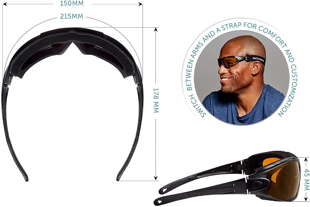 SafetyBlue Deluxe Blackout Sleep Glasses Amber Lens - 1 Pair - image 5