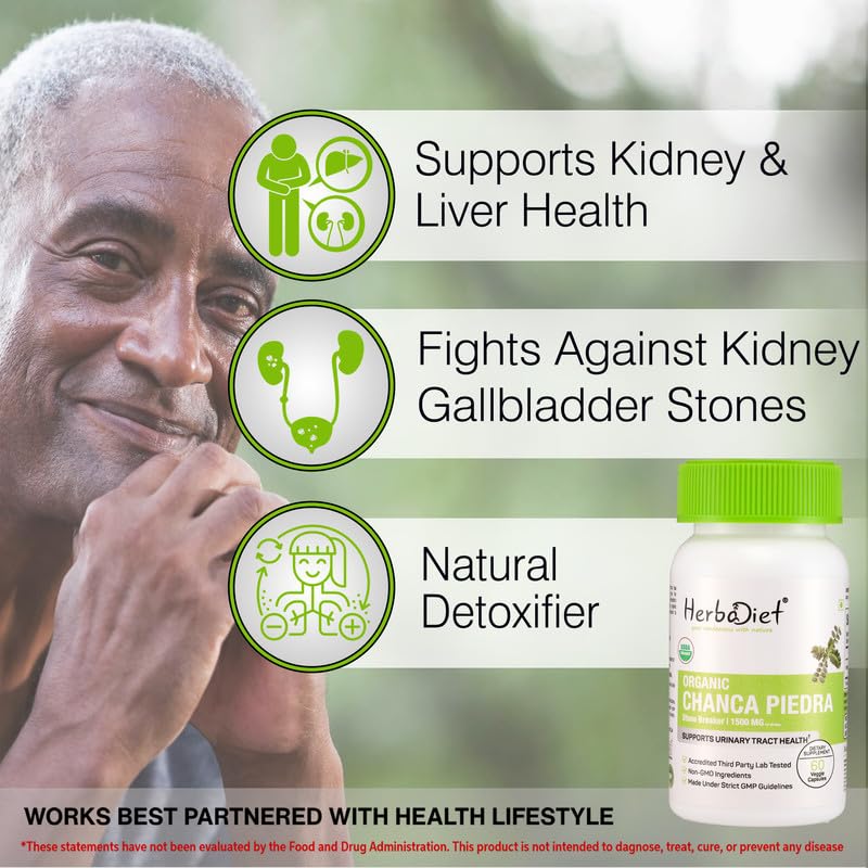 Herbadiet Organic Stone Breaker Chanca Piedra 400mg - 60 Capsules - image 5