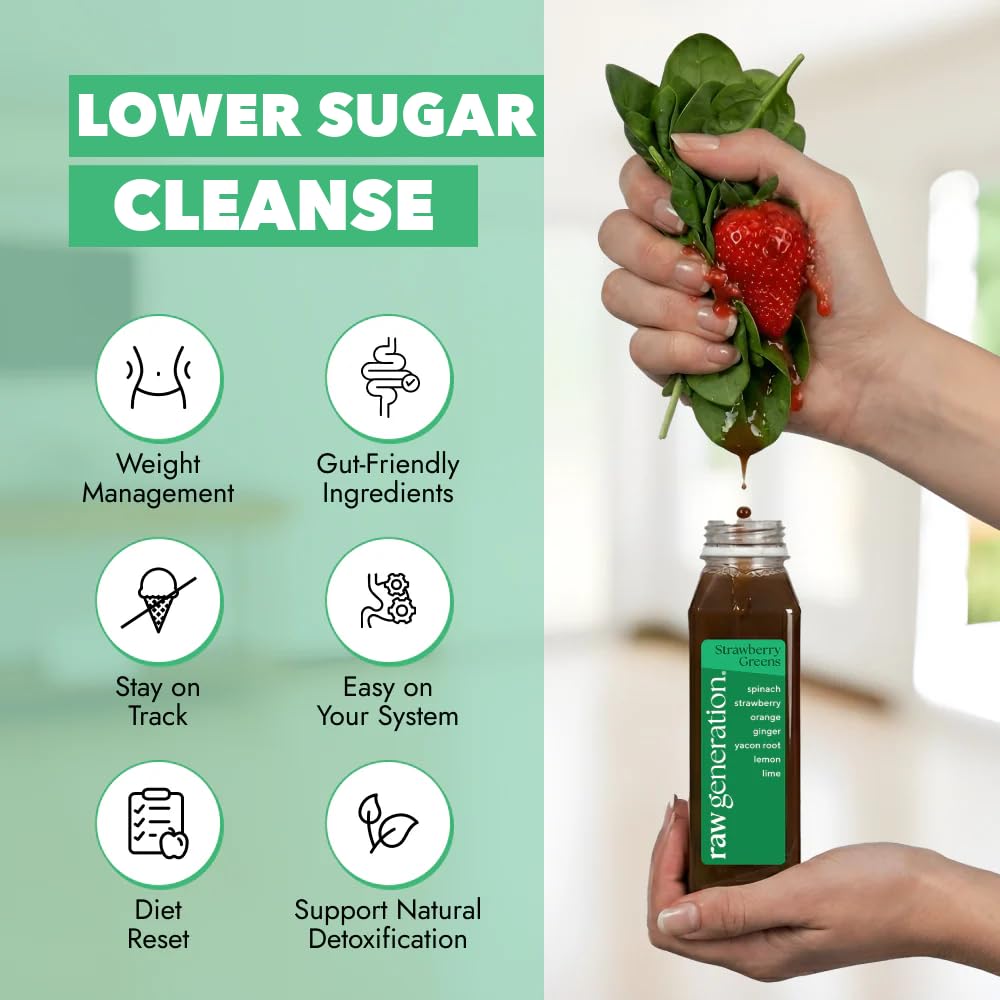 Raw Generation Lower Sugar Cleanse, Plant-Based Detox Juice Program
