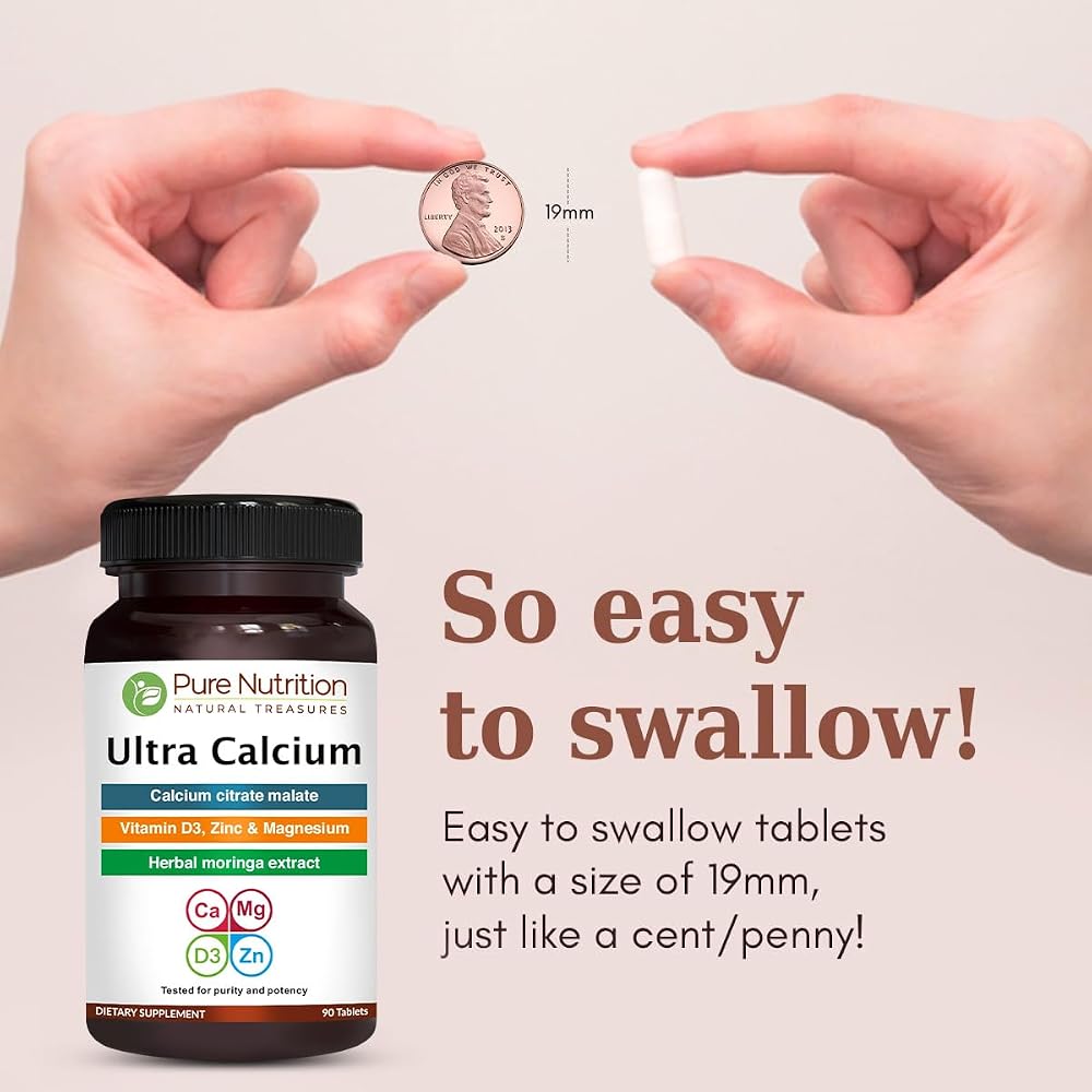 Pure Nutrition Ultra Calcium 1000mg with Vitamin D3 & K - 180 Tablets - image 2