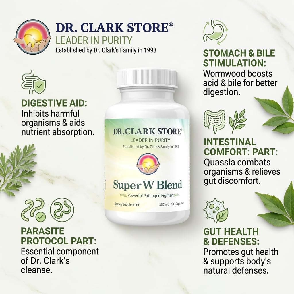 Dr Clark Super-W Wormwood Blend 330mg - 100 Capsules - image 3