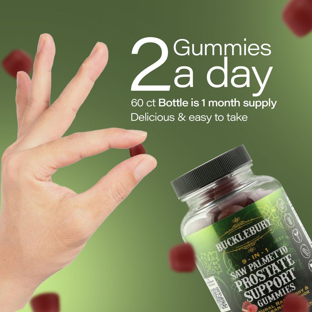 BUCKLEBURY Saw Palmetto 9-in-1 Gummies for Prostate Support - 60 Gummies - image 5