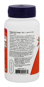 NOW Foods B-2 Vitamin 100 mg - 100 Capsules - image 3