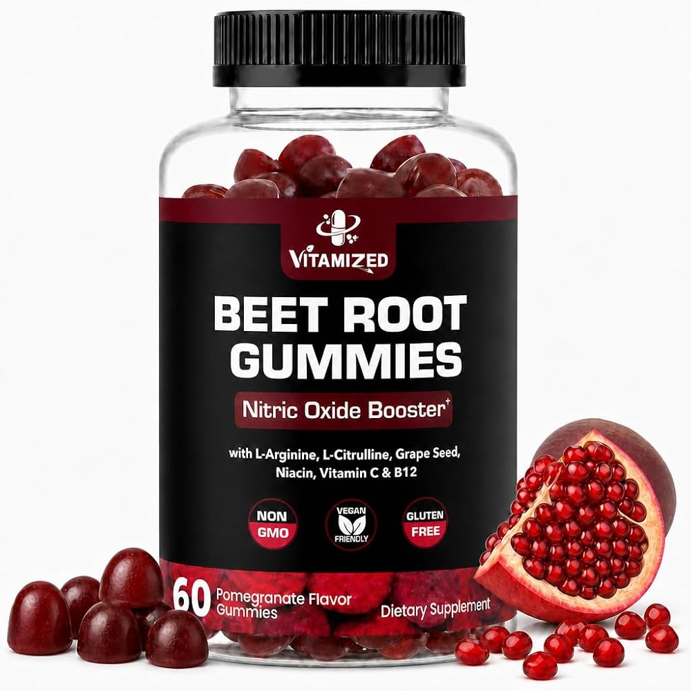 VITAMIZED Beet Root Gummies with Grape Seed Extract - 60 Count