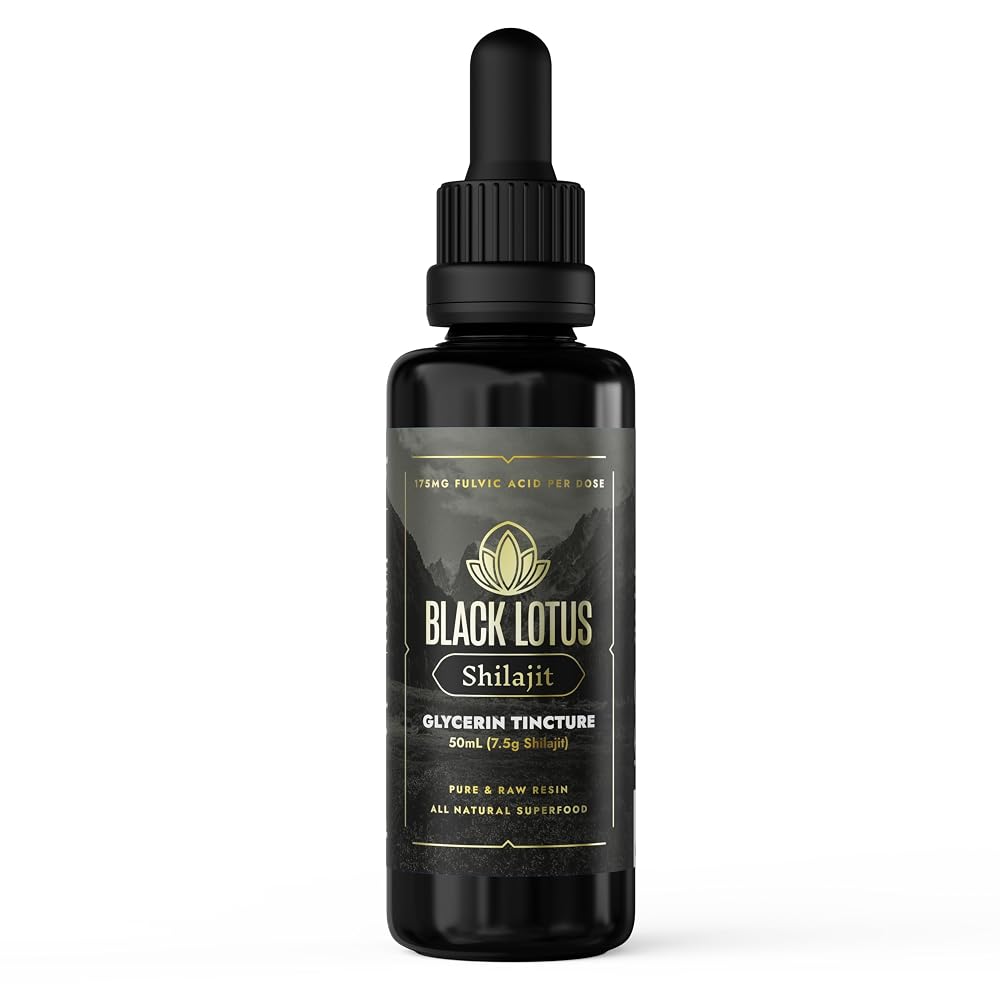Black Lotus Pure Shilajit Resin Liquid Tincture for Energy & Focus - 50ml
