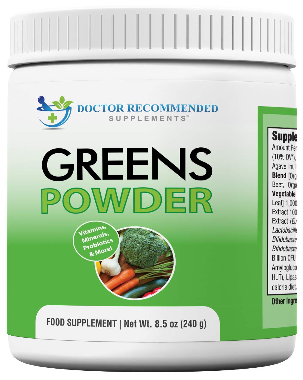 Doctor Recommended Greens Powder with Probiotics - 8.5 oz