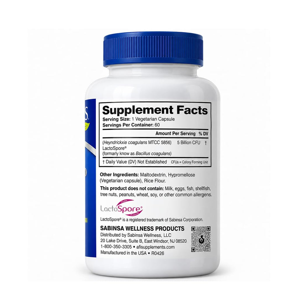 AFI LactoSpore ES Spore Probiotic 5B CFU - 60 Capsules - image 2