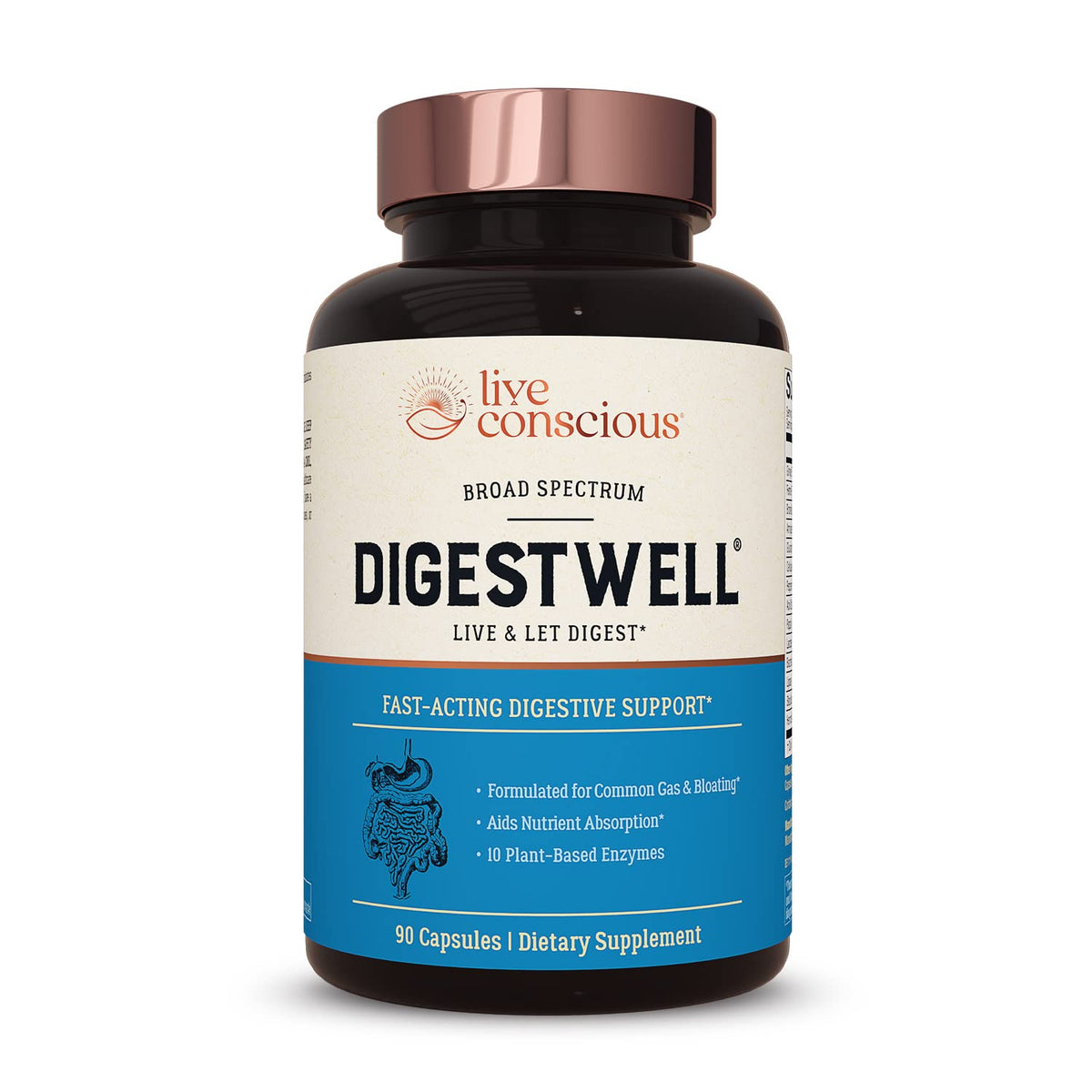 Live Conscious DigestWell Immediate Support Digestive Enzyme - 90 Capsules