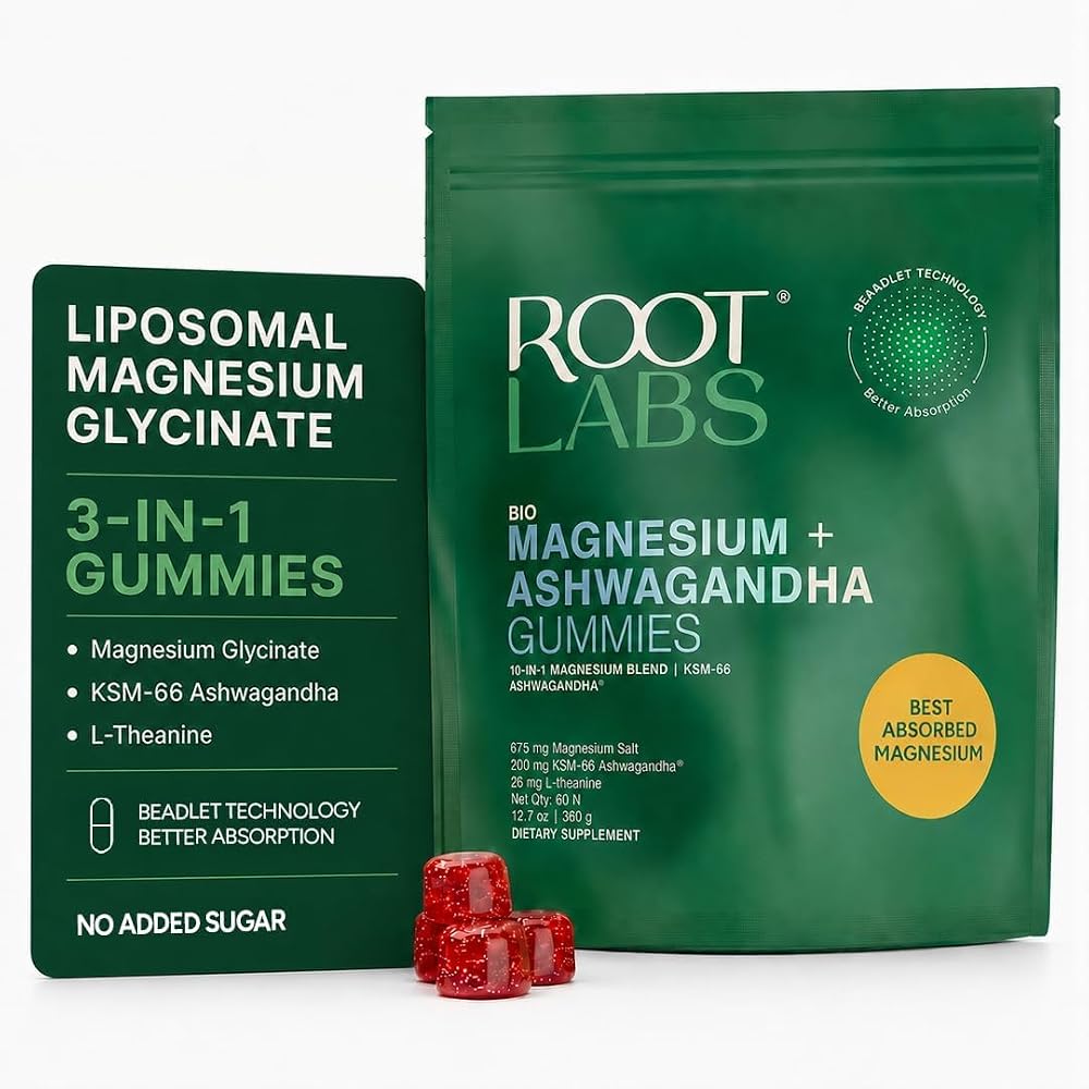 ROOT LABS Magnesium Glycinate Gummies 675 mg Sleep Support - 60 Gummies