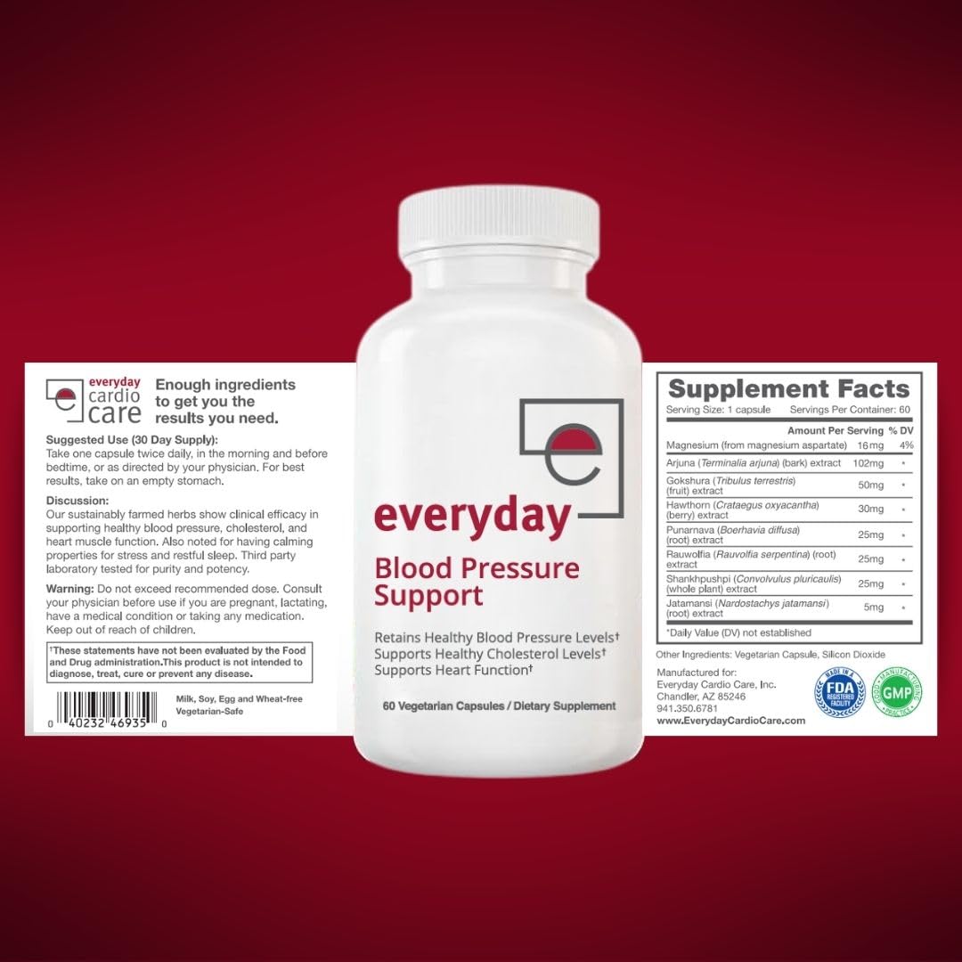 E Everyday Cardio Care Blood Pressure Supplement - 60 Capsules - image 4