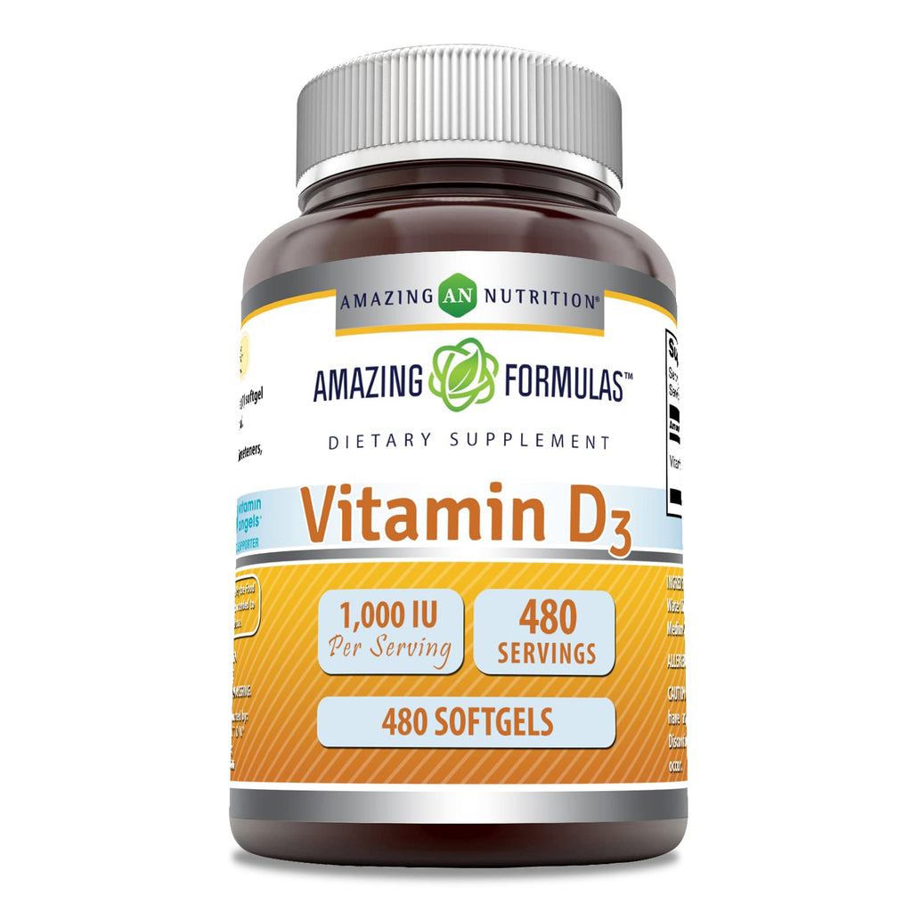 Amazing Nutrition Vitamin D3 1000 IU Softgels - 480 Count