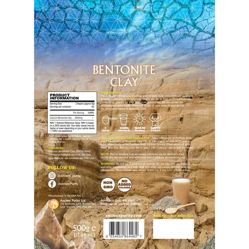 Bentonite Clay - 500g (Colon Cleanse / Detox) by Ancient Purity - image 2