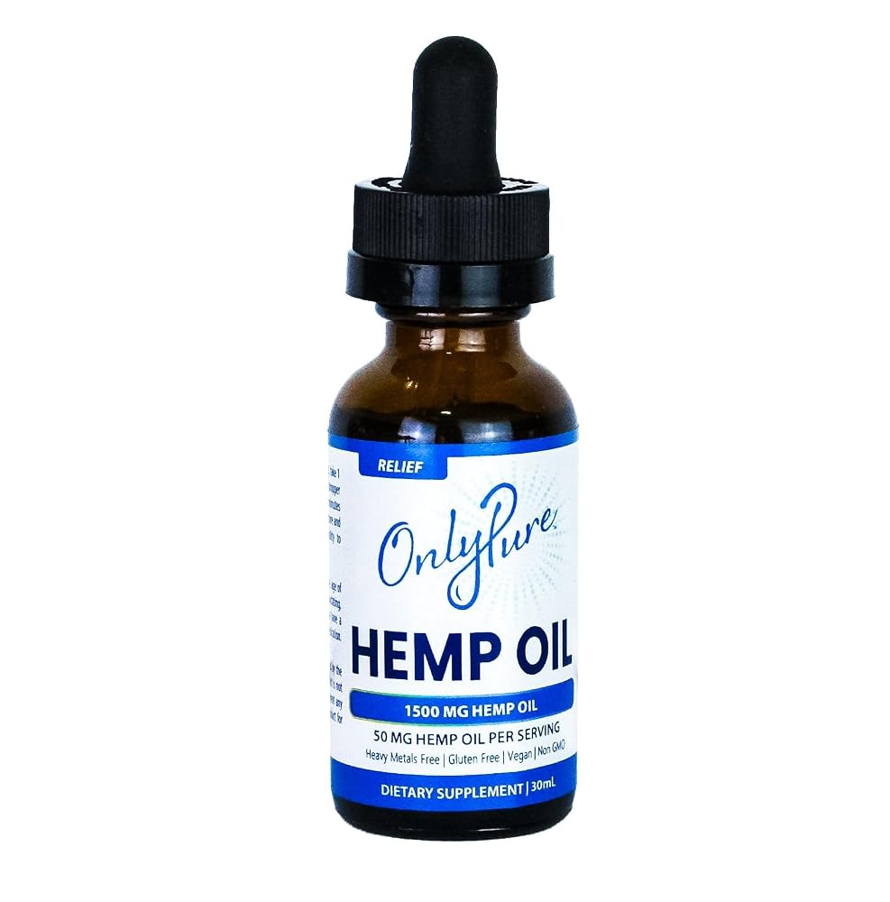 OnlyPure Relief Hemp Oil Extract Drops 1500 mg - 30 mL