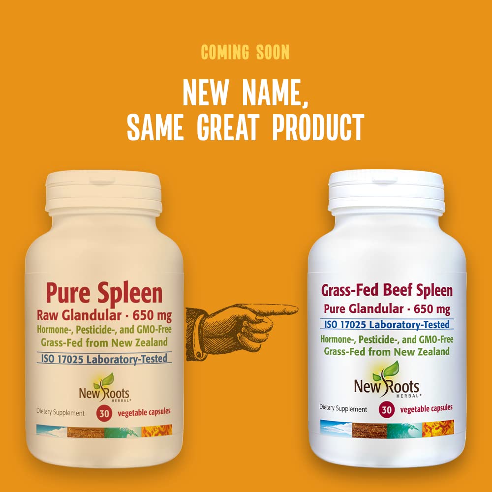 NEW ROOTS HERBAL Grass-Fed Beef Spleen 650 mg - 30 Vegetarian Capsules - image 2