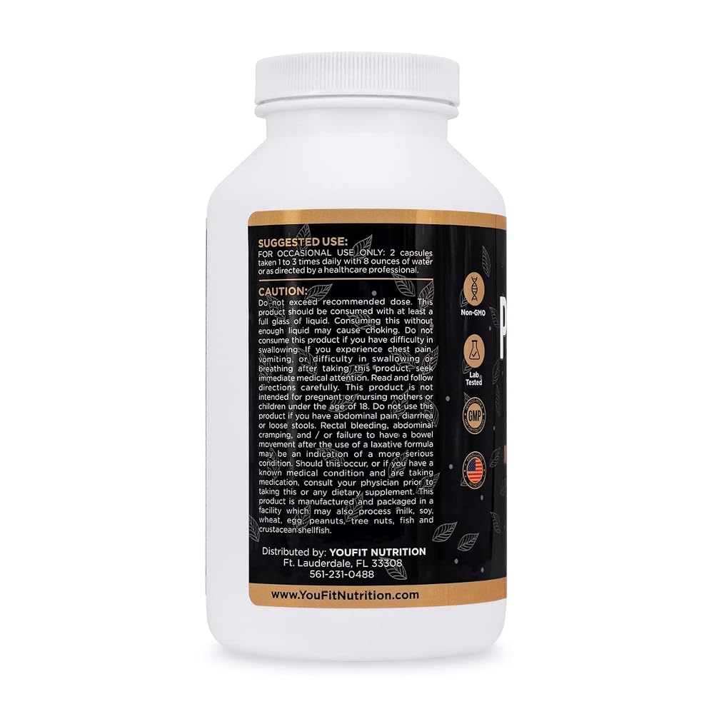 YouFit Nutrition Psyllium Husk Capsules 1450mg - 240 Capsules - image 2