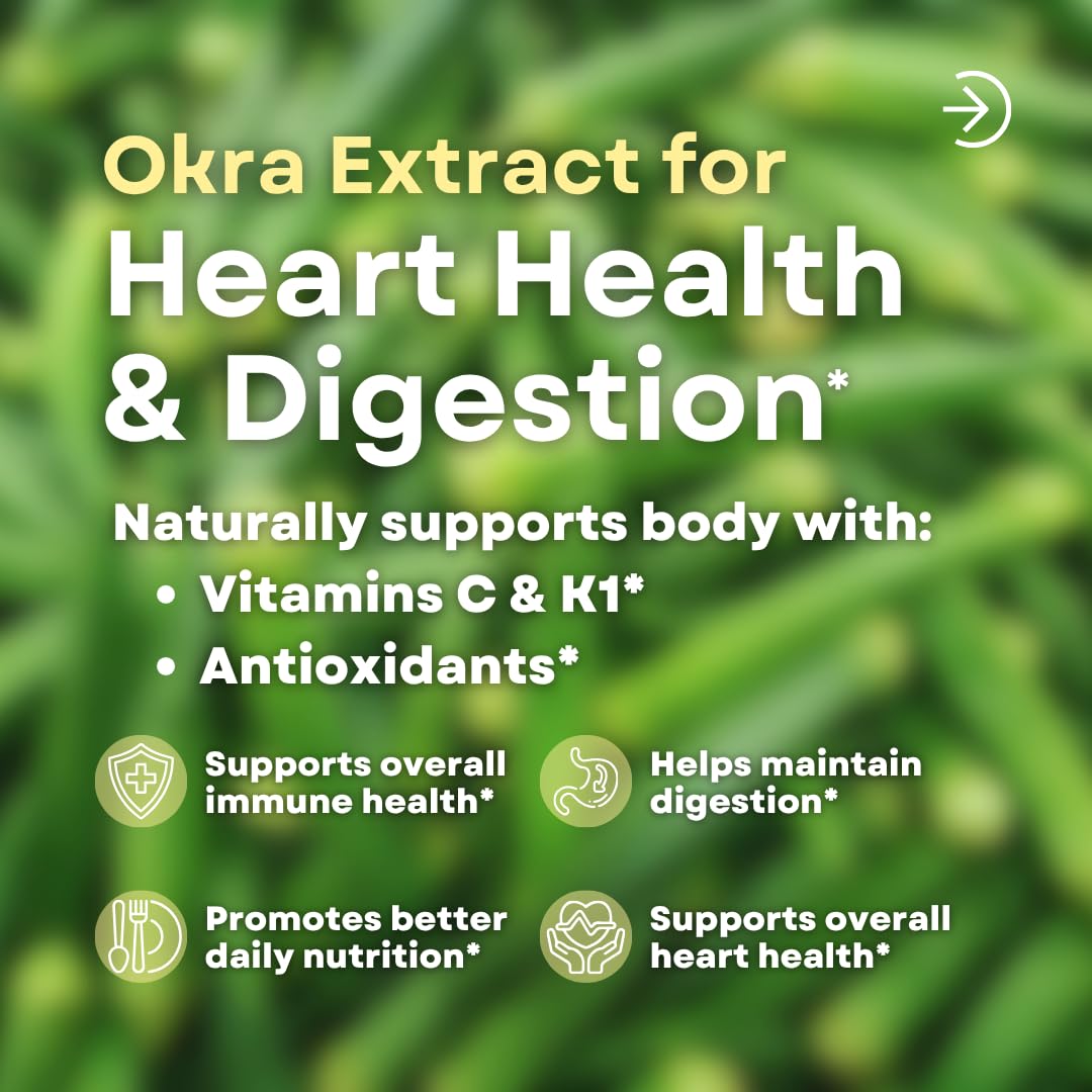 Vitapia Okra Extract 10:1 Ratio - 120 Vegetarian Capsules - image 4
