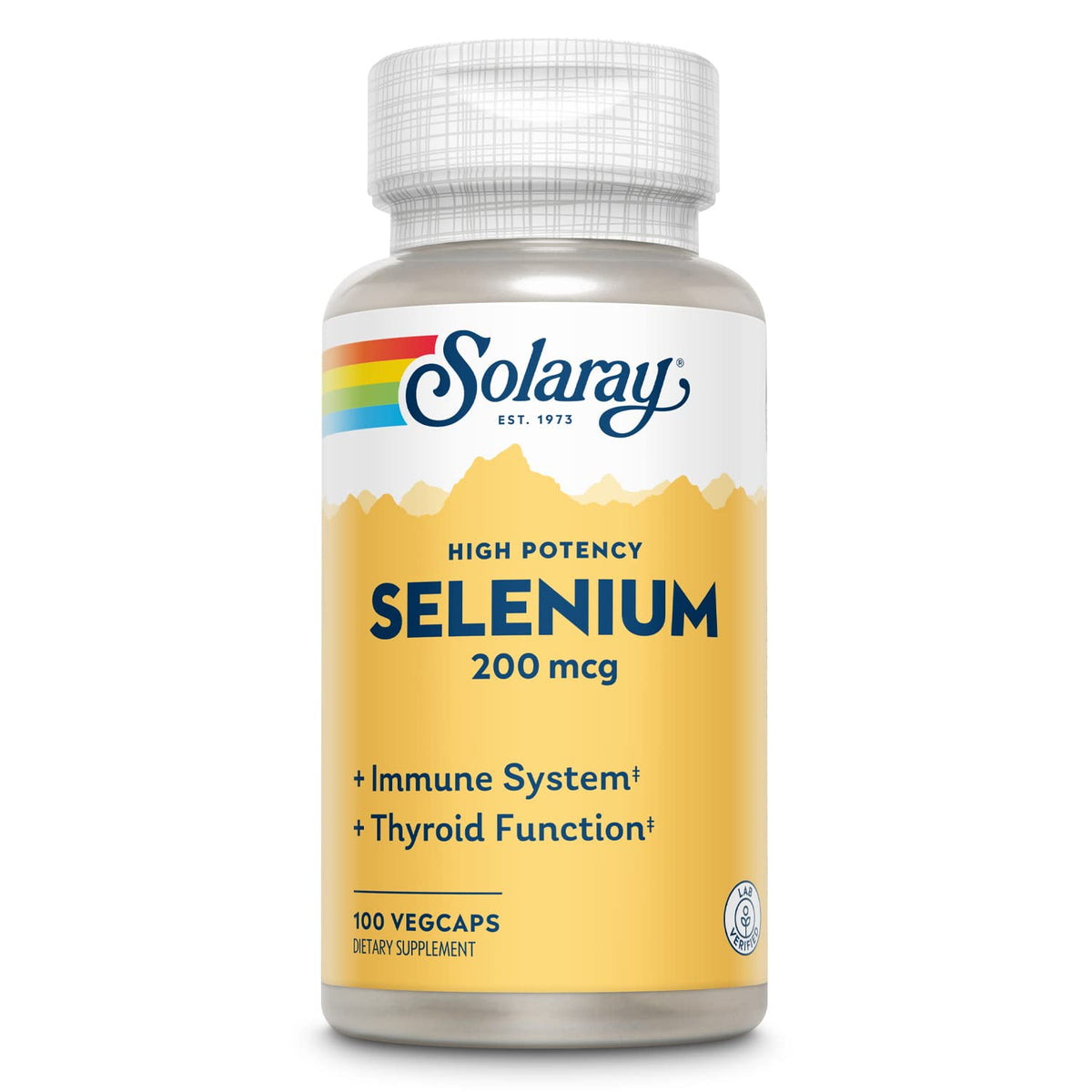 SOLARAY Selenium 200mcg Thyroid Support - 100 Vegetarian Capsules