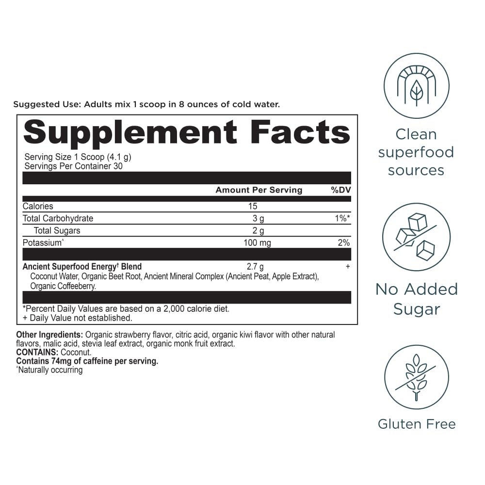 Ancient Nutrition Clean Energy Powder Strawberry Kiwi - 4.3 oz - image 2