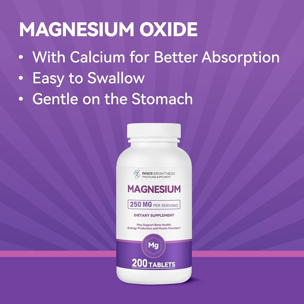 Inner Brightness Pure Magnesium 250mg with Calcium - 200 Tablets - image 5