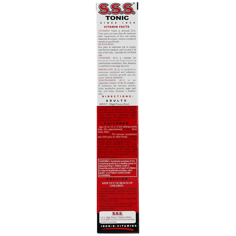 SSS Tonic Iron and Vitamin B Supplement Liquid - 10 Fl Oz (3 Pack) - image 3