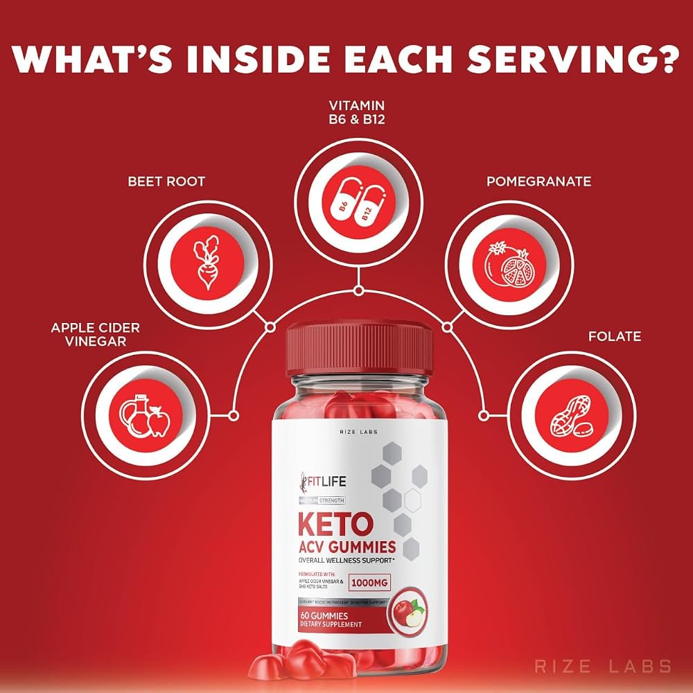 rize labs FitLife Keto ACV Gummies Weight Loss Support - 60 Gummies - image 4