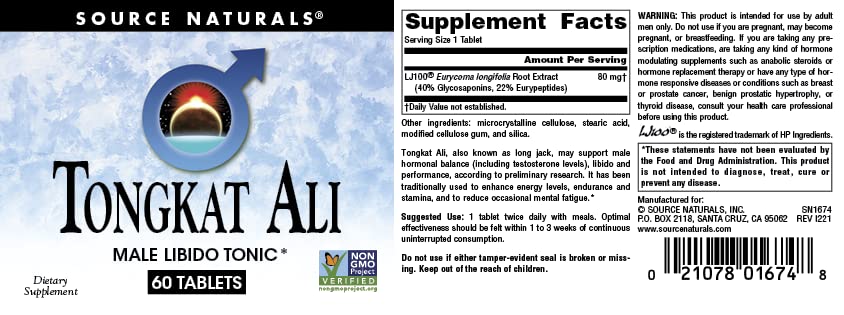Source Naturals Tongkat Ali Male Libido Tonic - 60 Tablets - image 4