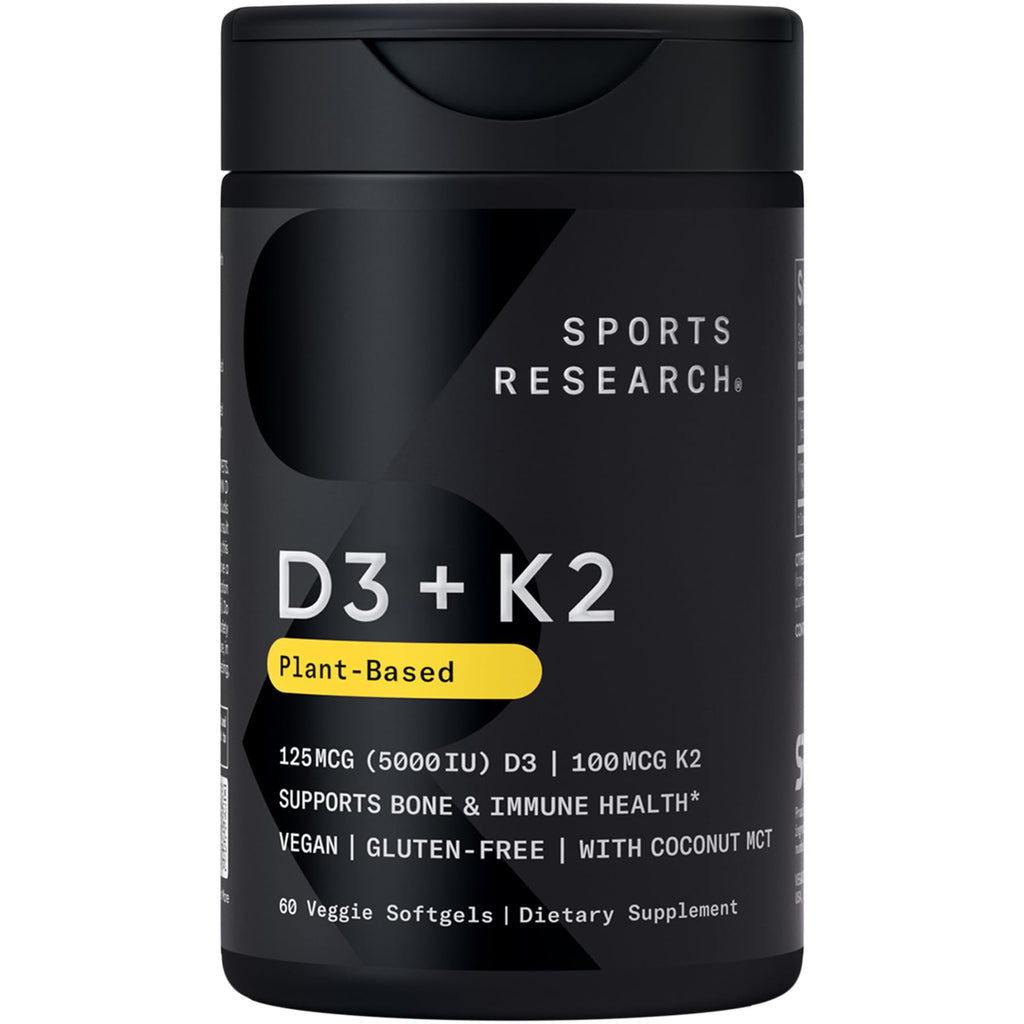 Sports Research Vegan Vitamin D3 + K2 - 60 Softgels