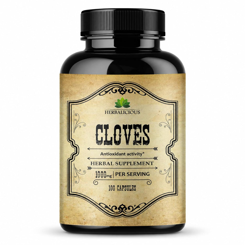 HERBALICIOUS Cloves Capsules Natural Supplement - 100 Capsules