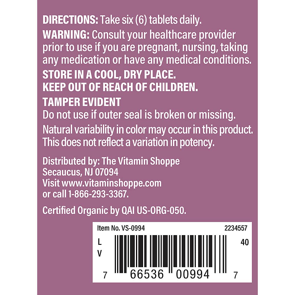 The Vitamin Shoppe Organic Chlorella Green Superfood - 200 Tablets - image 3