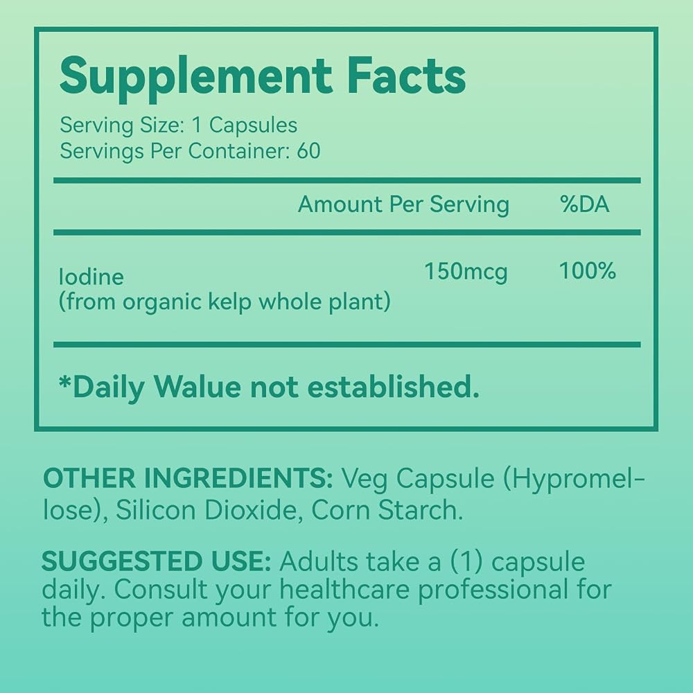 Babivek Iodine Supplement from Sea Vegetable Complex - 60 Capsules - image 3