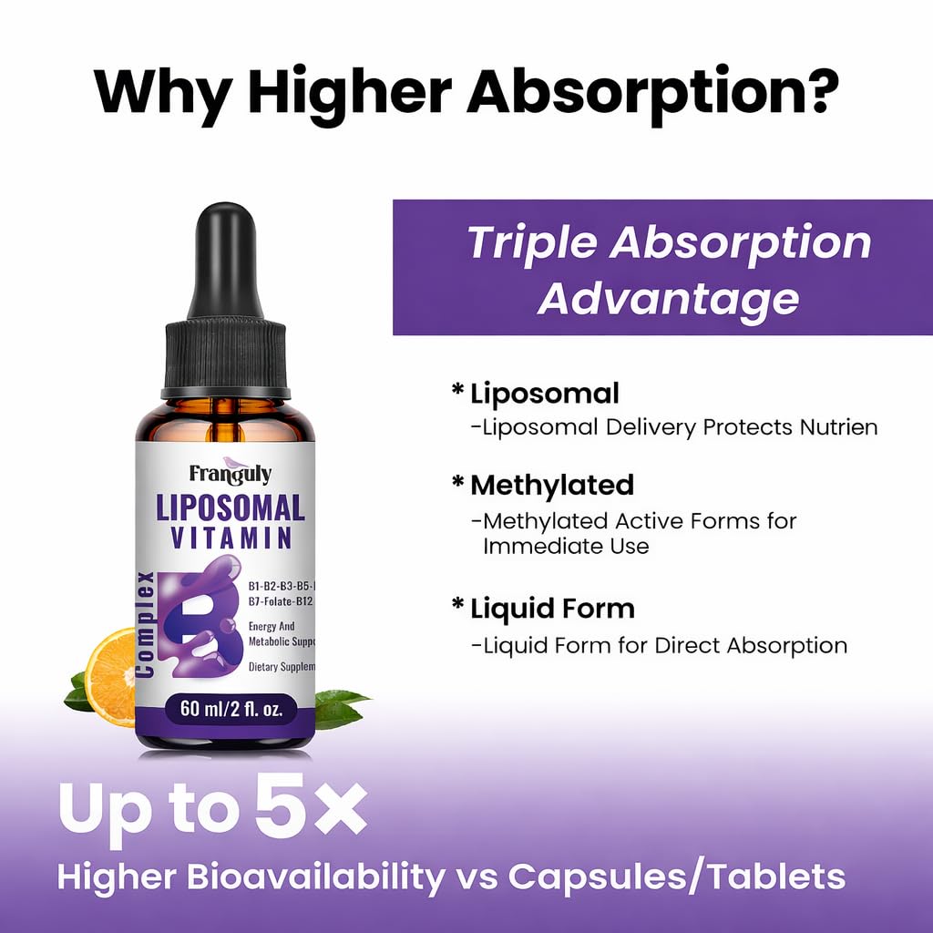 Franguly Liposomal Vitamin B Complex Liquid Sublingual B Complex