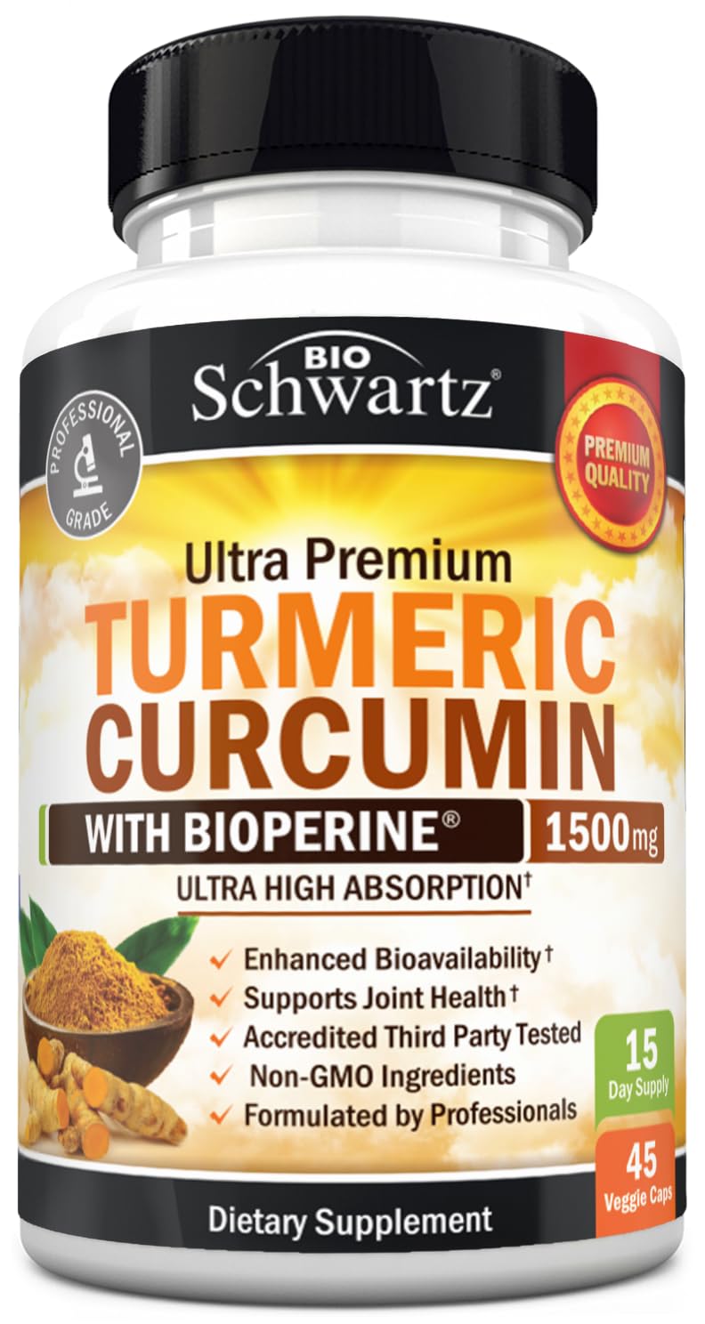 BioSchwartz Turmeric Curcumin with Black Pepper Extract 1500mg - 45 Capsules