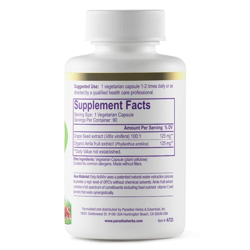 Paradise Herbs Grape Seed Extract Whole Spectrum - 90 Vegetarian Capsules - image 2