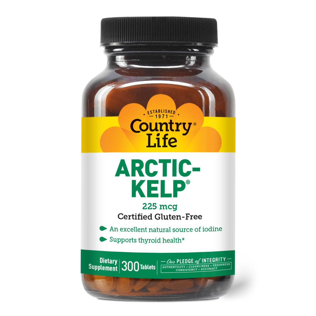 Country Life Arctic-Kelp Natural Iodine Supplement 225 mcg - 300 Tablets