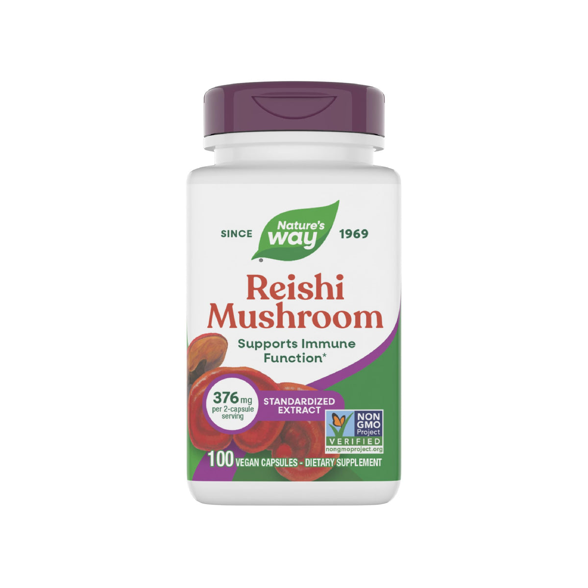 Nature's Way Reishi Mushroom Extract Immune Support - 100 Capsules