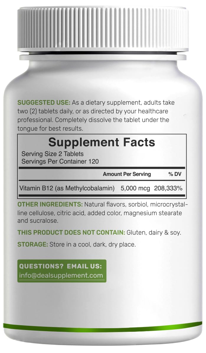 DEAL SUPPLEMENT Methyl B-12 5000 mcg - 240 Tablets - image 7