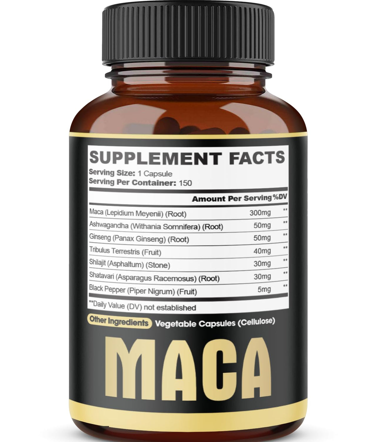 Agobi 7in1 Maca Root Capsules with Ashwagandha & Ginseng - 150 Count - image 7