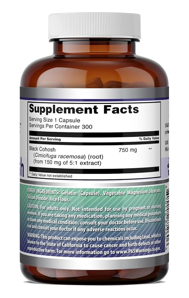 Amazing Nutrition Black Cohosh 700 mg - 300 Capsules - image 6