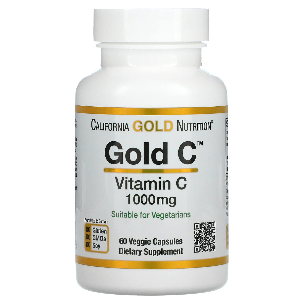 California Gold Nutrition Gold C Vitamin C 1000 mg - 180 Vegetarian Capsules - image 2