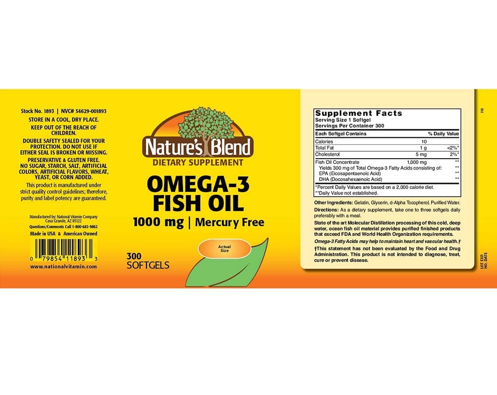 Xllent Nature's Blend Omega-3 1000mg - 180 Softgels - image 2
